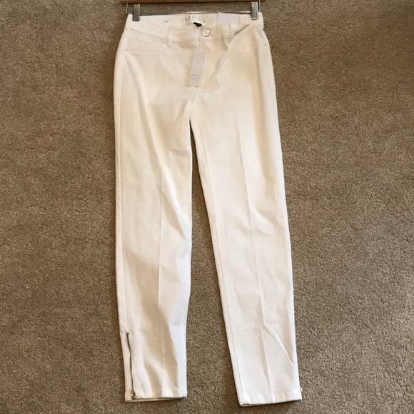 White House Black Market Denim - White Skinny Crop Jegging WHBM 00 NWT zip
